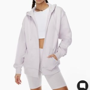 Aritzia Tna Cozy Fleece Boyfriend Zip Hoodie
